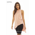 Sleeveless Asymetric Knit Women Blouse